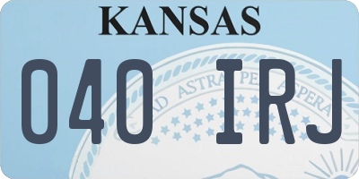 KS license plate 040IRJ