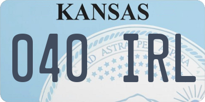 KS license plate 040IRL