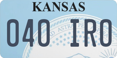 KS license plate 040IRO