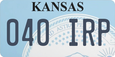 KS license plate 040IRP