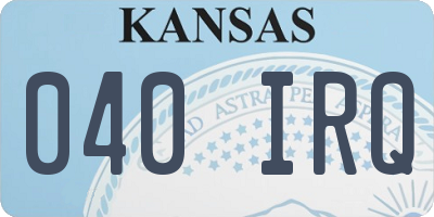 KS license plate 040IRQ