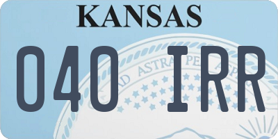 KS license plate 040IRR