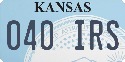 KS license plate 040IRS