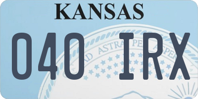 KS license plate 040IRX