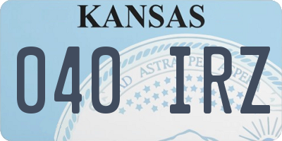 KS license plate 040IRZ