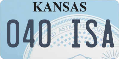 KS license plate 040ISA