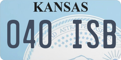 KS license plate 040ISB