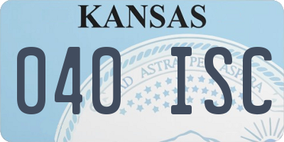 KS license plate 040ISC