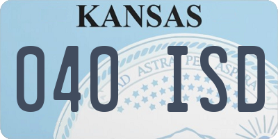 KS license plate 040ISD