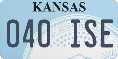 KS license plate 040ISE