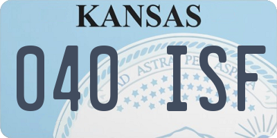 KS license plate 040ISF