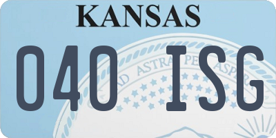 KS license plate 040ISG