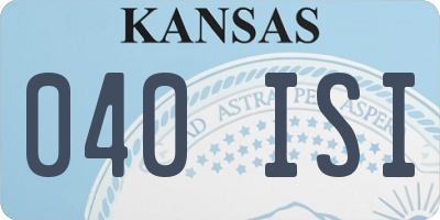 KS license plate 040ISI