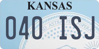 KS license plate 040ISJ