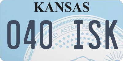 KS license plate 040ISK