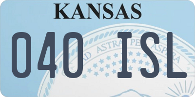 KS license plate 040ISL