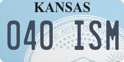 KS license plate 040ISM