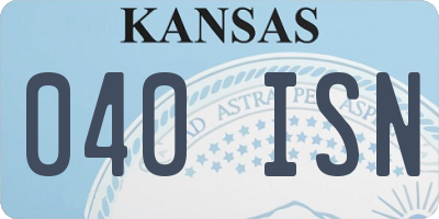KS license plate 040ISN