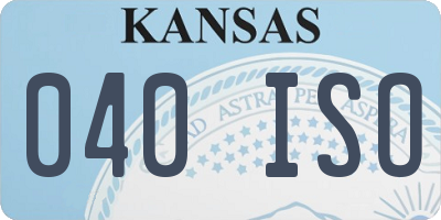 KS license plate 040ISO