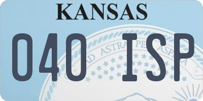 KS license plate 040ISP