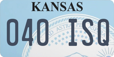 KS license plate 040ISQ