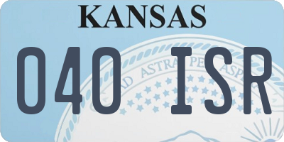 KS license plate 040ISR