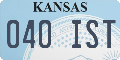 KS license plate 040IST