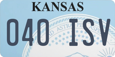 KS license plate 040ISV