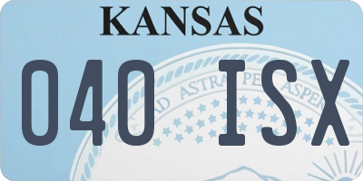 KS license plate 040ISX