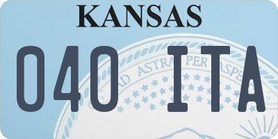 KS license plate 040ITA