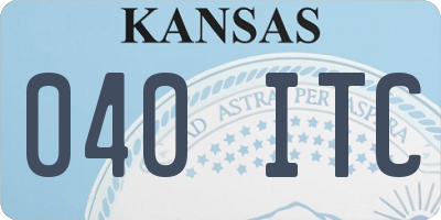 KS license plate 040ITC