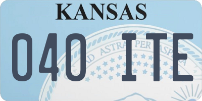 KS license plate 040ITE
