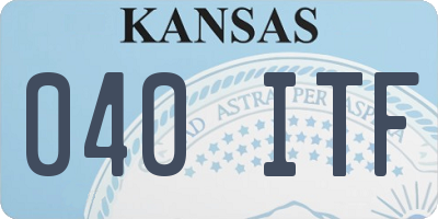 KS license plate 040ITF