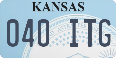 KS license plate 040ITG