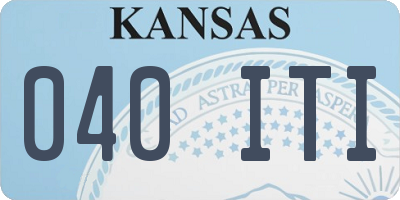 KS license plate 040ITI