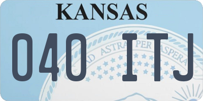KS license plate 040ITJ