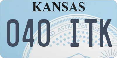 KS license plate 040ITK