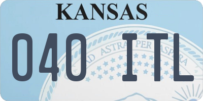 KS license plate 040ITL