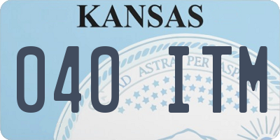 KS license plate 040ITM