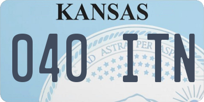 KS license plate 040ITN