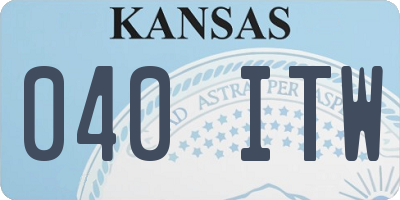 KS license plate 040ITW