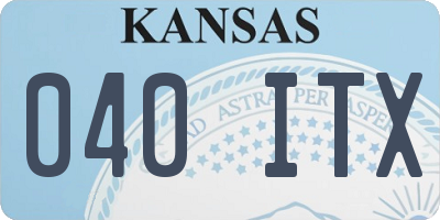 KS license plate 040ITX