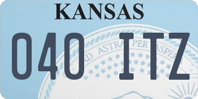 KS license plate 040ITZ