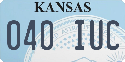 KS license plate 040IUC
