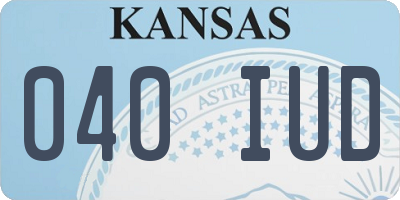 KS license plate 040IUD