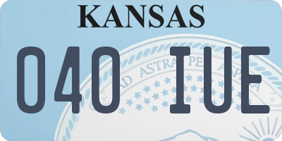 KS license plate 040IUE