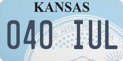 KS license plate 040IUL