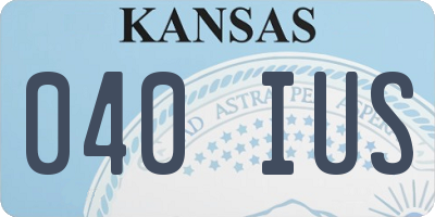 KS license plate 040IUS