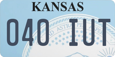 KS license plate 040IUT