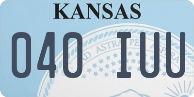 KS license plate 040IUU